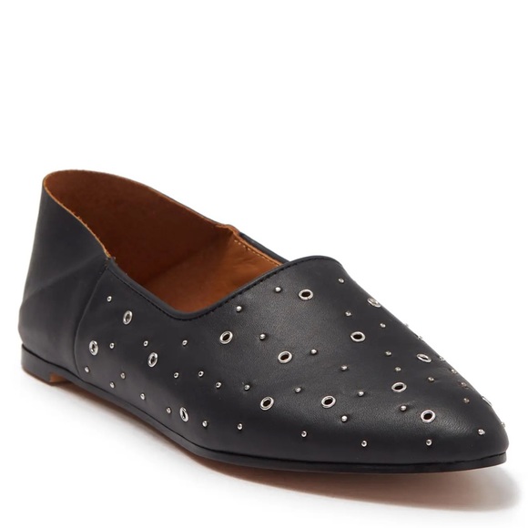 See by Chloé • matt grommet studded leather flat in nero sz 8.5 - Picture 1 of 9